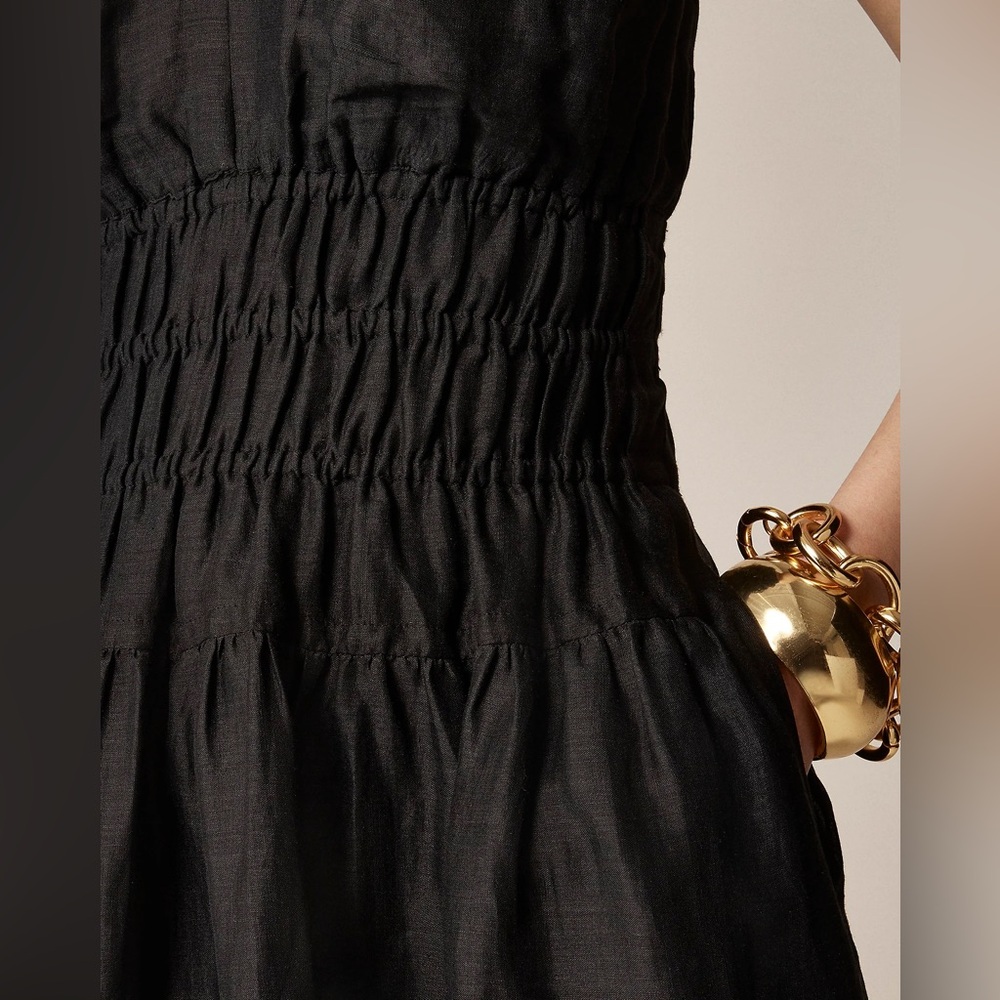 J.Crew Tall Hyacinth V-neck dress in ramie CJ398 - Picture 2 of 11